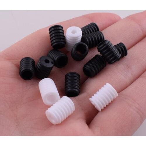200 Pieces of Silicone Adjustment Buckle Black and White Face Rope Clips Control Tool Silicone Buckle