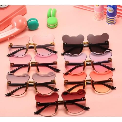 2021 Fashion Kids UV400 Outwear, Cute Bear Shape Frameless Beach Headwear for Toddler Boys Girls