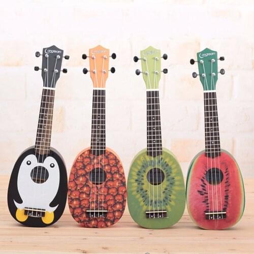 21 Inch Ukulele Cartoon Stickers Lovely Pattern Mini Guitar Children Portable Rosewood Birthday Gifts Stringed Instruments 2021