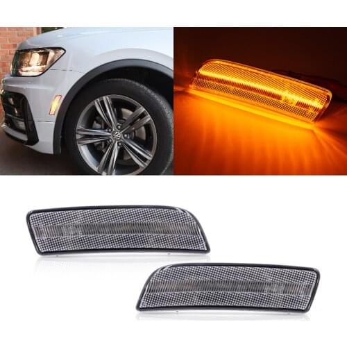 2x Fits For VW Tiguan 2008-2017 Clear Lens Full Led Side Marker Lights
