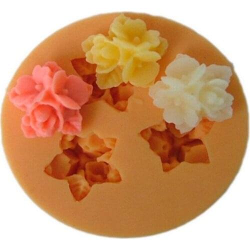 3D Round Shape Three-Flower Fondant Molds Handmade Flower Decorations for Cake Silicone DIY Cake Decorating Tools JH115