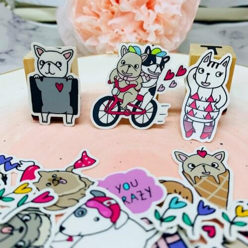42pcs Cute dog funny style Kids Fun Paper Stickers Homemade Bookkeeping Decals on Laptop / Decorative scrapbooking / DIY