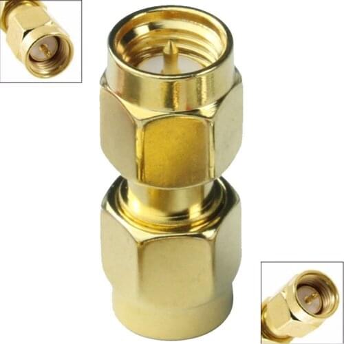 50pcs Gold plated sma male to sma male plug jack straight in series RF coaxial connector adaptor