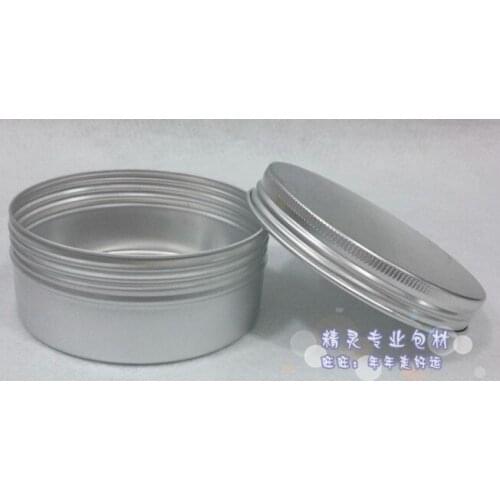 80g silver Aluminum Cosmetic Jar Container ,Screw Thread 100pcs 80ml Makeup Container Factory Wholesale