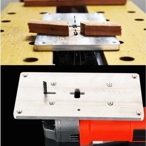 Aluminum Plunge Router Table Insert Plate Small Size Multifuctional Household for Electric curve saw woodworking tool