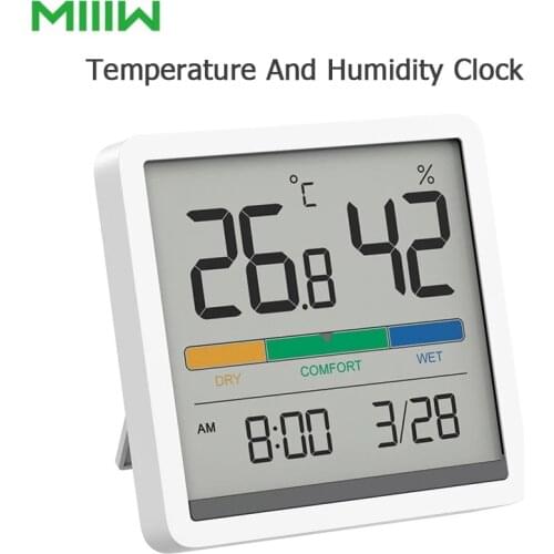 Miiiw Mute Temperature And Humidity Clock Sensor Home Indoor High-precision Baby Room C/F Temperature Monitor Digital LCD Screen