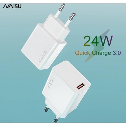 NAISU 24W Quick Charge QC 3.0 USB Charger Wall Mobile Phone Fast Charging Adapter For iPhone Huawei Samsung Xiaomi POCO X3 NFC