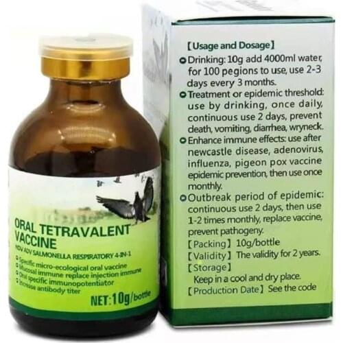 Pigeon use live bacteria yeast powder 10g, used for diarrhea, green stool, intestinal digestion farm