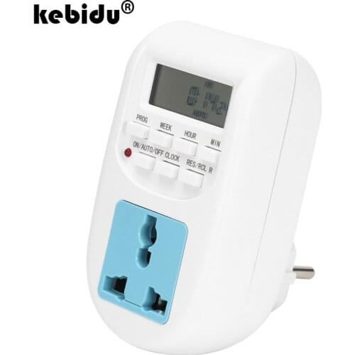 Kebidu Digital Timer EU Plug Smart Power Socket Adjustable Programmable Electronic Socket Timers New Energy Saving Household