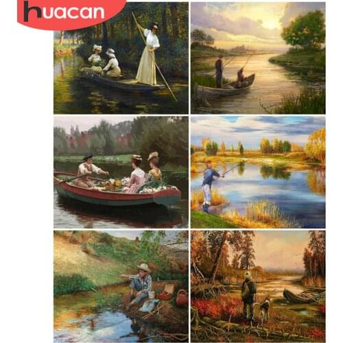 HUACAN Paint By Numbers Landscape Drawing On Canvas Gift DIY Pictures By Number Figure Kits Hand Painted Painting Art Home Decor