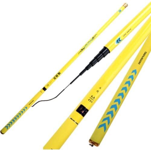Carbon Spinning Fishing Rod Water Fishing Travel 2.7-7.2m Golden Telescopic Stream Rod Feeder Carp Long Rod