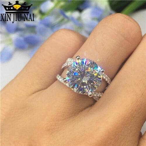 2019 New Arrival Big Zircon CZ Stone Silver Cute Rings for Women Wedding Engagement Ring Fashion Jewelry diamond band