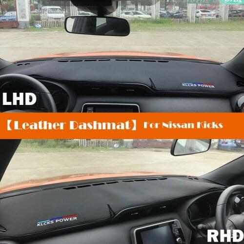 Leather Dashmat Accessories Car-Styling Dashboard Covers Pad Dash Mat Sunshade Carpet For Nissan Kicks P15 2017 2018-2020 2021