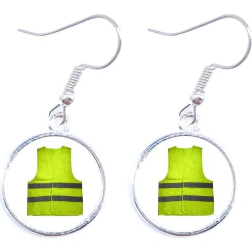 Creative Yellow Vest Earrings The Gilets Jaunes Protests Perfect Souvenir Idea Men Mouvement des gilets jaunes Drop Earrings