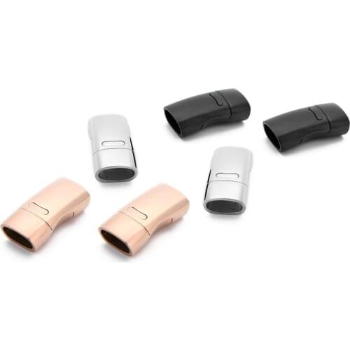 1Pc 10x5mm Stainless Steel Rectangle Magnetic Clasp Gold Color Connectors Charm Magnet Buckle For Leather Bracelets