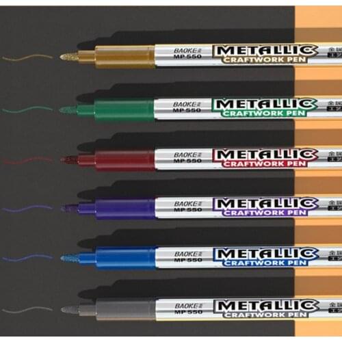 12 Pcs Oil Paint Marker Pens Waterproof Graffiti Metalic Permanent Marker Drawing Writing Art Supplies Stationery
