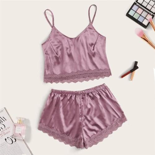 Night Wear Women Pijamas Satin Homme Pyjama Short Femmes Summer Comfortable Strappy Sleepwear Women Pajama Sets Two Pieces