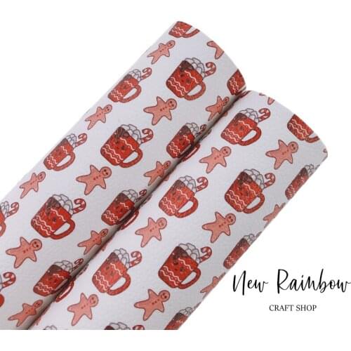 New Rainbow 30x22cm/A4 Marshmallows and Gingerbread Man Faux Leatherette Sheet For Cricut, Bows, Accessories, Babyshoes,DIY