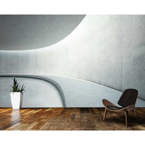 Papel de parede 3d Open space with off-white concrete wallpaper,living room tv wall bedroom wall papers home decor bar mural