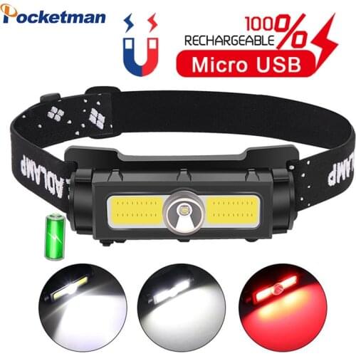 65000LM Multifunctional Magnetic Headlamp Work Light USB Rechargeable Headlight White/Red Light LED Head Lamp Head Torch New