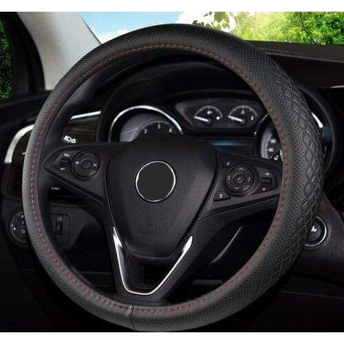 Luxury Car Steering Wheel Cover Genuine Leather for 37/38 Cm 15 " Cars Accesiores Decoration Protector Universal Interior
