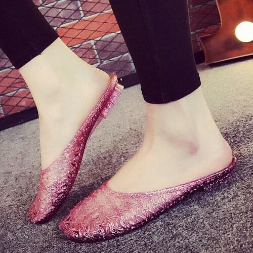 2021 Summer New Sandals Womens Crystal Plastic Shoes Indoor Bathroom Baotou Slippers Beach Antiskid Deodorant Slippers