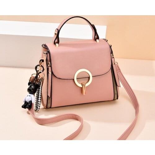 New Metal Lock Flip Handbags PU Leather Simple Female Bag Trendy Fashion Shoulder Bag Wild Messenger Bag Small Square Bag