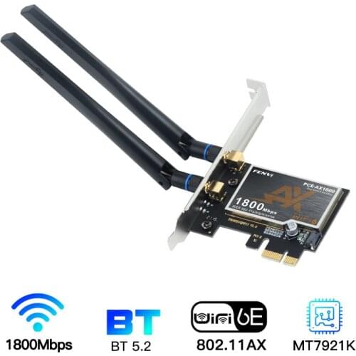 Dual Band WiFi 6 Wireless Adapter AX200 Pcie Bluetooth 5.1 Network Card 2.4G/5G MU-MIMO 802.11AX High Gain Antenna For Win10