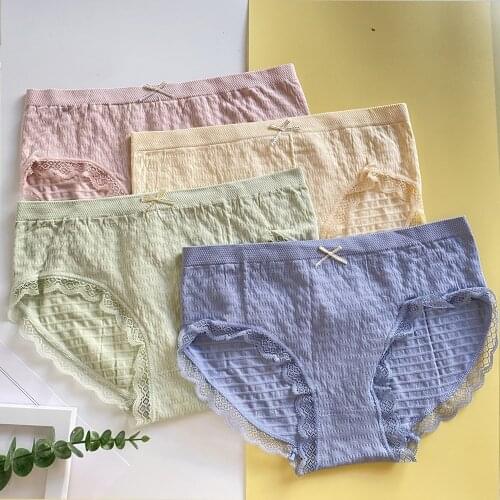 Women Panties Breathable Comfort Cute Student Underpants Girls Underwear Ladies Lingeries Female Antibacterial Briefs