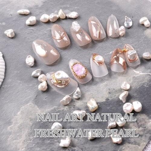 Tszs 2020 New Japanese Simple Nail Art Jewelry Rhinestone Pearl Metal Smudge Stone Fake Nail Alloy Decoration
