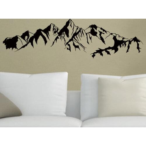 Mountain Range Vinyl Wall Stickers Nature Scenery Home Decoration Living Room TV Background Door Sticker Nature View Waterproof