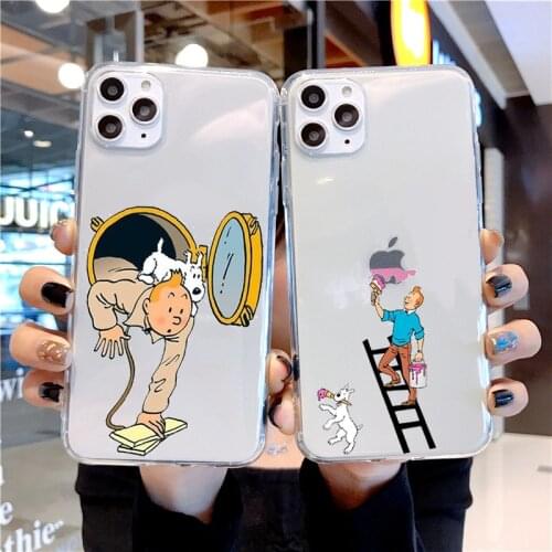 The Adventures of Tintin Cute Hard Plastic Case for iPhone 12 11 Pro XS MAX XR 8 7 6 6S Plus X SE2020 12mini