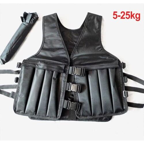 Loading Weight Vest Boxing Weight Training Workout Fitness Gym Equipment Adjustable Waistcoat Jacket Sand Clothing X469D
