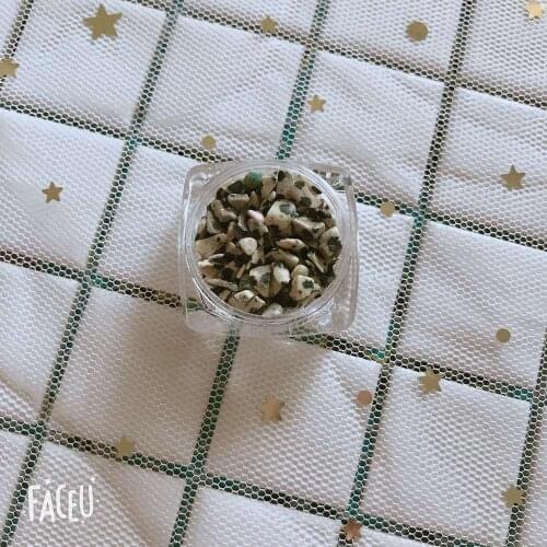 1Jar Dots Natural Stone Nail Art Decoration in Jar Stones with Black dots BJ45