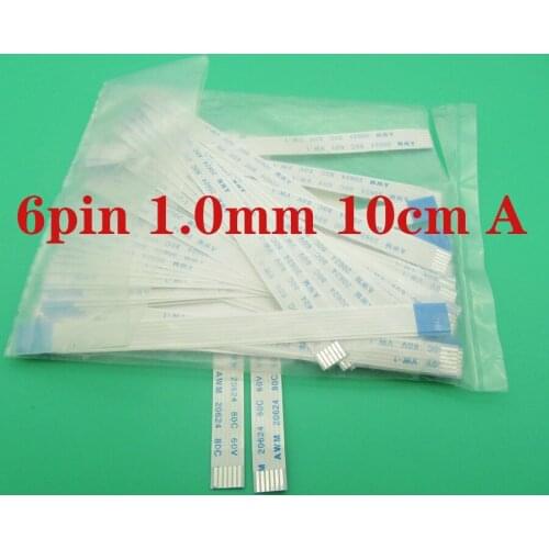 1pcs new FFC FPC 6pin flat flexible cable 1.0mm pitch 6 pin forward length 100mm wide 7mm with 6p flexible cable Type A