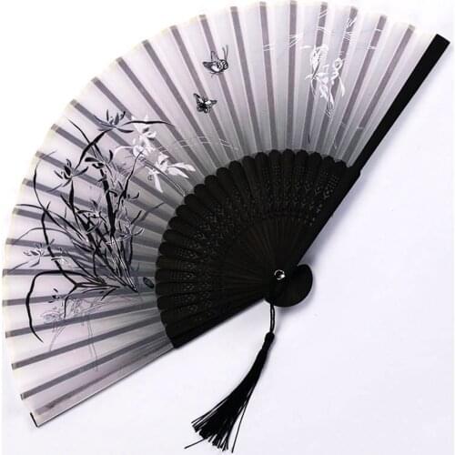 10-Styles High Quality Tassel Elegant Female Fan Classical Folding Fan