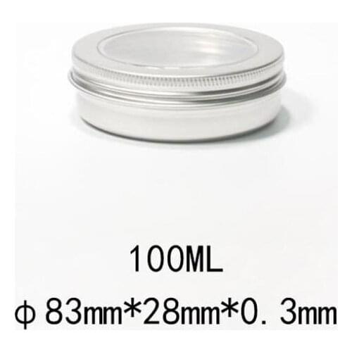 100ml Cream Jar With Window Black/Sliver Empty Cosmetic Container High Quality Metal Travel Bottle Sunscreen Packaging Box 30pcs