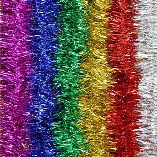 3Pcs 2m Long Shiny Garland Tinsel Xmas Tree Ornament Wedding Party Decorations PVC Tinsel Wedding/Party Decoration for Festive
