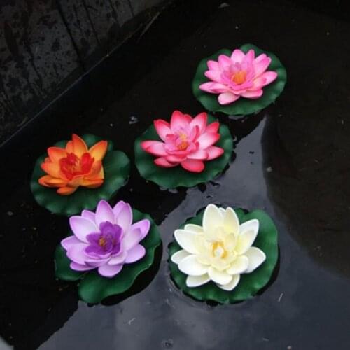 4pcs 10cm high quality floating artificial foam lotus aquarium fish tank pond lotus flower home decoration lily lotus