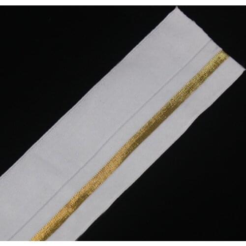 41mm Elastic Stretch White Gold Ribbon Strap Webbing Tape Trim Belt Band Sewing cinta banda for Cloth 20yd/T1257