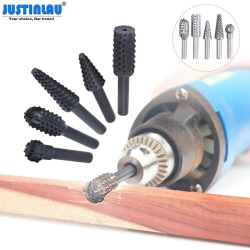 5 Pcs/Set Rotary Files Burr Drill Hss Rotating Thorn Head Polishing Accessories DIY Electric Grinding Head Woodworking Tools