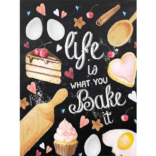 5D Diy Round Cross Stitch Diamond Embroidery Cartoon Text Words Kits Diamond Painting Mosaic Home Decorative Drill FH685