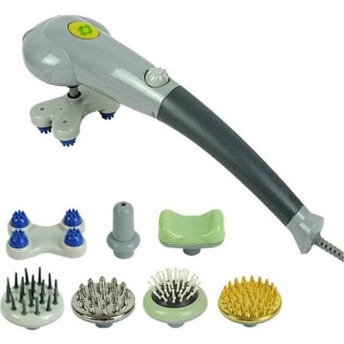 7 in1 Handheld Vibration Body Massage Stick 7 heads sticker multifunctional electric massager neck waist massage knock hammer