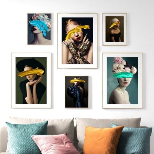 Abstract Fashion Girl Oil Painting Figure Wall Art Canvas Painting Nordic Posters And Prints Wall Pictures For Living Room Decor