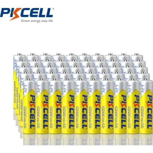 60pcs PKCELL AAA Battery 1.2V NIMH Rechargeable Batteries aaa Battery 1200mAh +15pcs battery holder case for AAA AA battery