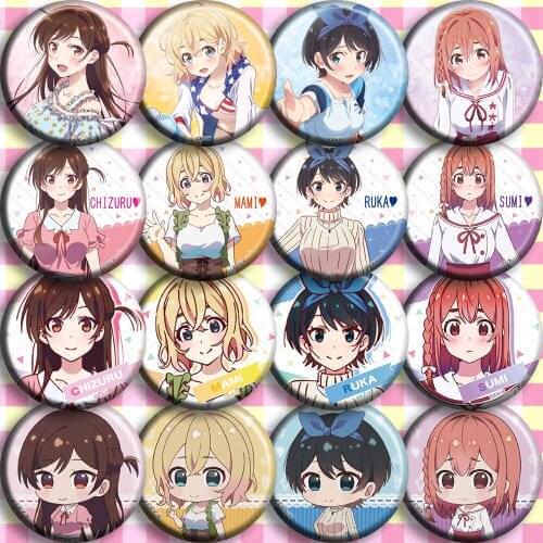 Anime I Will Borrow Her Cosplay Badge Ichinose Chizuru Asami Nanami Cartoon Pins Brooches Badges Gifts Costume Accessory