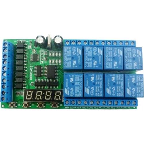 DC 12V 8 Ch Multifunction Timer Delay Relay Board Time Switch Timing Loop Interlock Self-Locking Momentary Bistable Retail