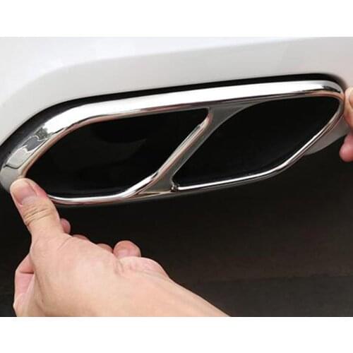 For Volvo XC60 S60 XC90 S90 V90 Stainless Steel Car Exhaust Muffler Decorative Cover Exhaust pipe Cover Stickers Car Accessories