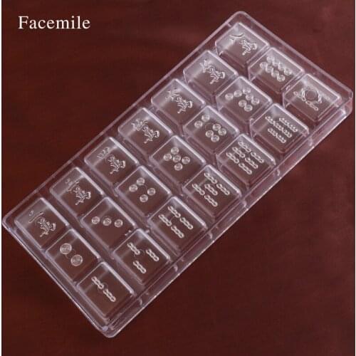 Baking Molds Mahjong Chocolate Candy Jelly Ice Transparent Fondant Decoration For Cupcake 21 Holes 54008 Gift