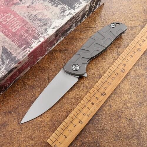 Green thorn F95 bearing high hardness folding knife K110 blade TC4 titanium handle sharp outdoor camping hunting fruit EDC tool